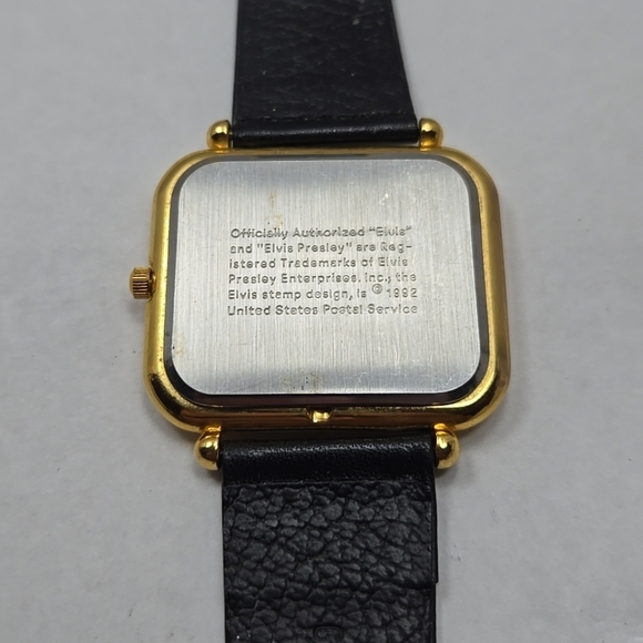 1992 Elvis Presley 29 Cent Stamp USPS Gold Tone Quartz Watch New Battery Working - Picture 11 of 11